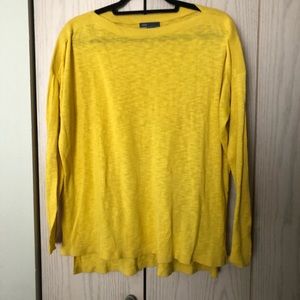 Vince Yellow Sweater - Lightweight Boatneck SZ SM